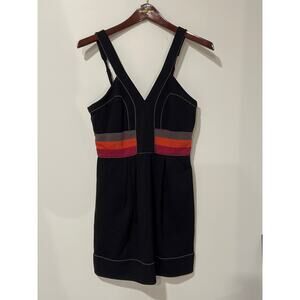 BCBGMaxazria Black Stripe Fitted Dress, Size 6, KB435